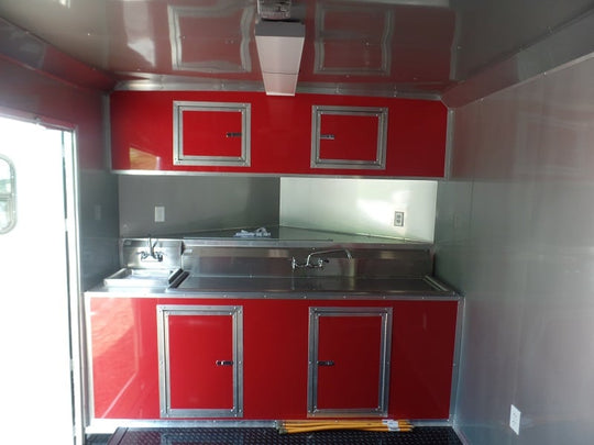 8.5' x 24' Concession Food Trailer Red Event Catering