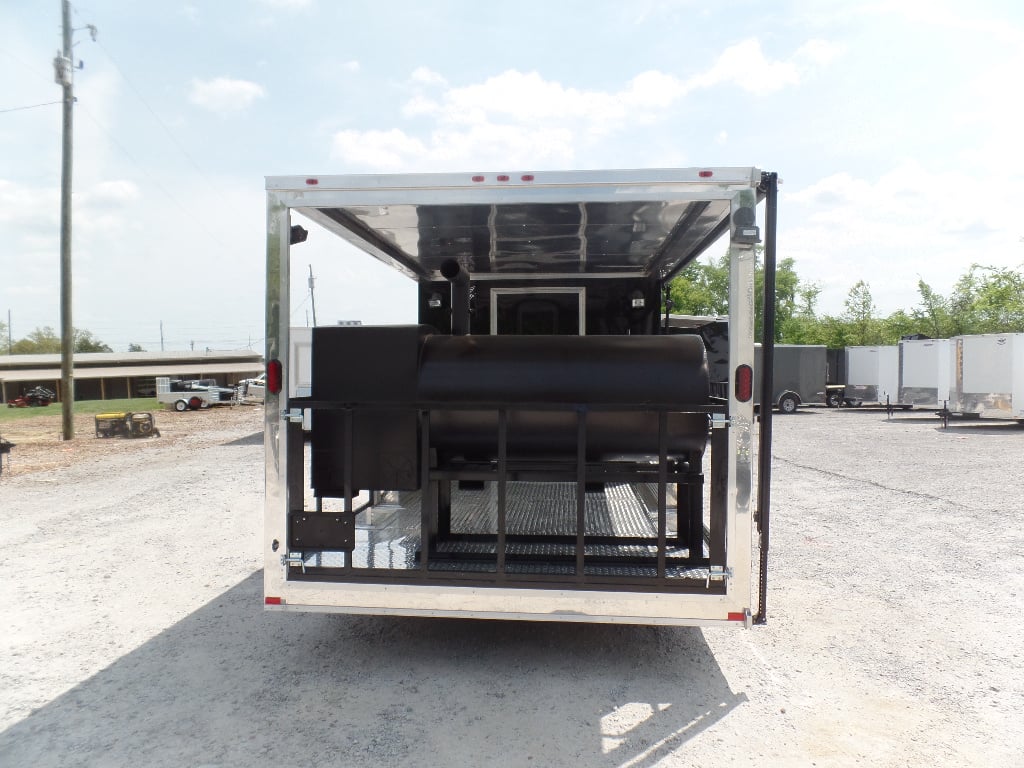 8.5' x 24' Porch Style Black Concession Food Trailer