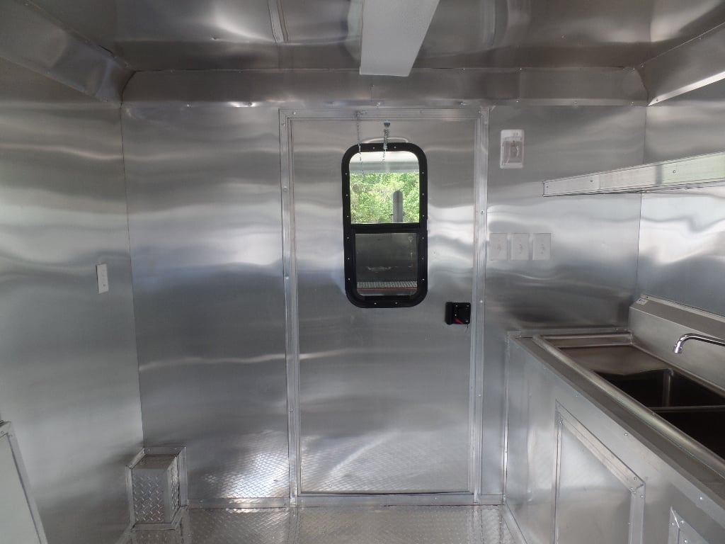 8.5' x 24' Porch Style Black Concession Food Trailer