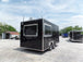 8.5' x 16' Black Flat Front Concession Food Trailer With Appliances