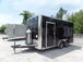 8.5' x 16' Black Flat Front Concession Food Trailer With Appliances