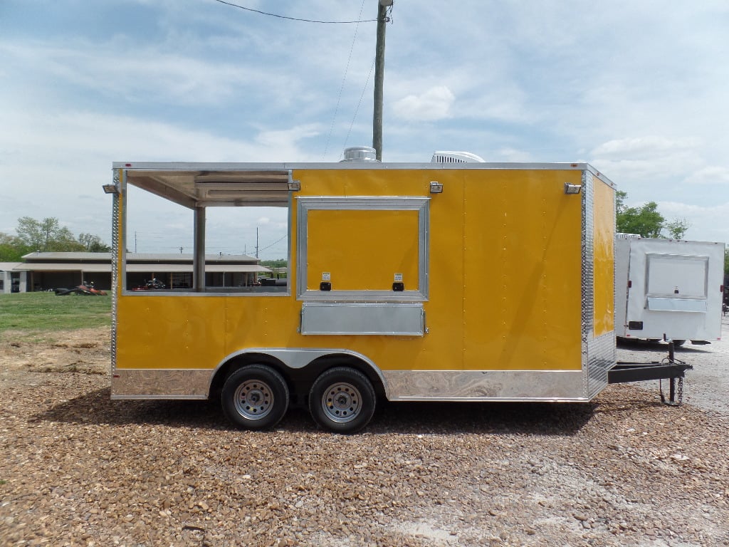 8.5' x 16' Yellow Concession Food Catering Event Trailer