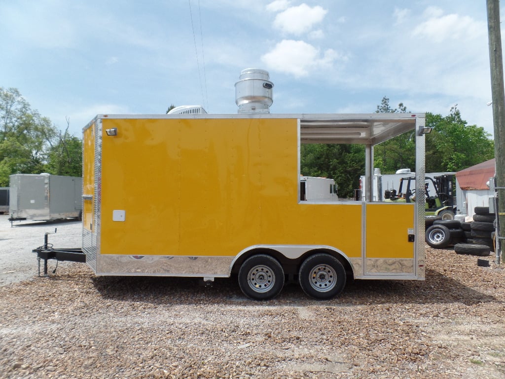 8.5' x 16' Yellow Concession Food Catering Event Trailer