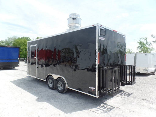 8.5' x 20' Black Event BBQ Concession Trailer - SLE Equipment - 2
