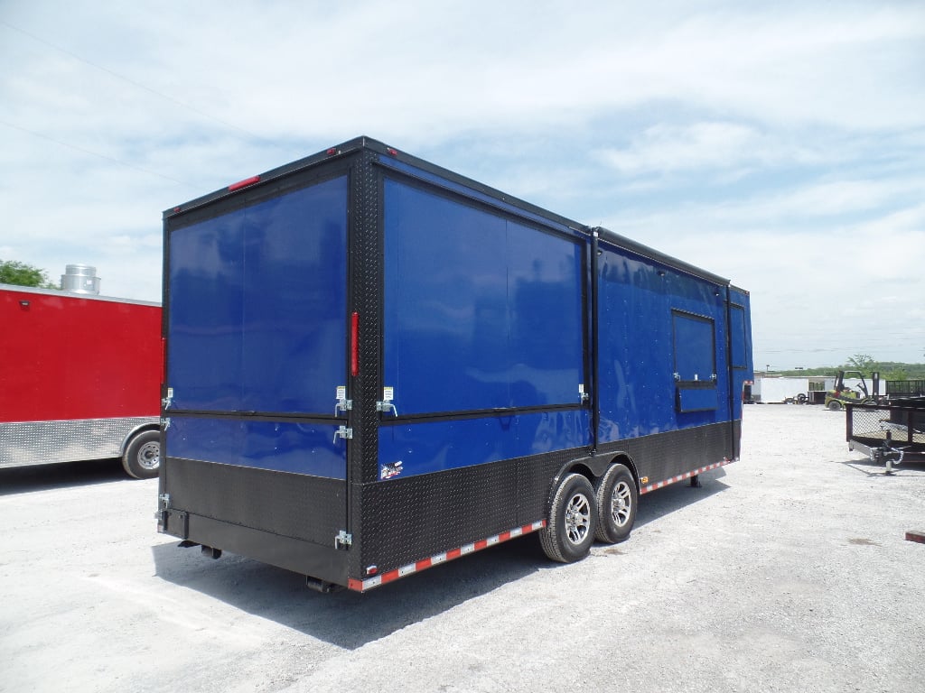 8.5' x 30' Goose-neck Cobalt Blue Food Concession Trailer