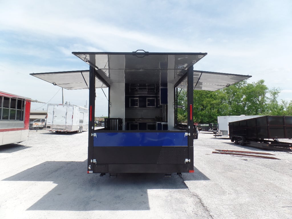 8.5' x 30' Goose-neck Cobalt Blue Food Concession Trailer