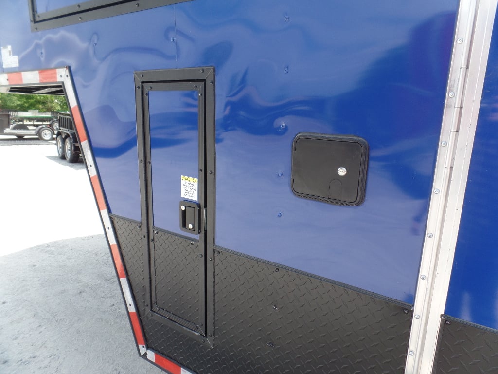 8.5' x 30' Goose-neck Cobalt Blue Food Concession Trailer