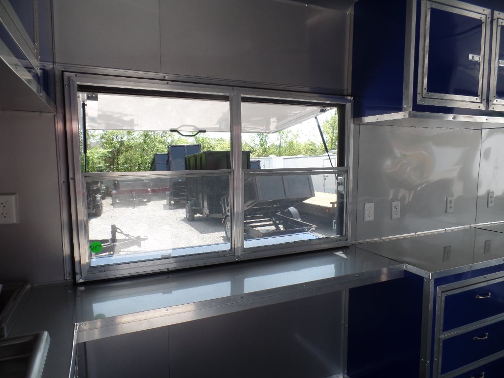 8.5' x 30' Goose-neck Cobalt Blue Food Concession Trailer