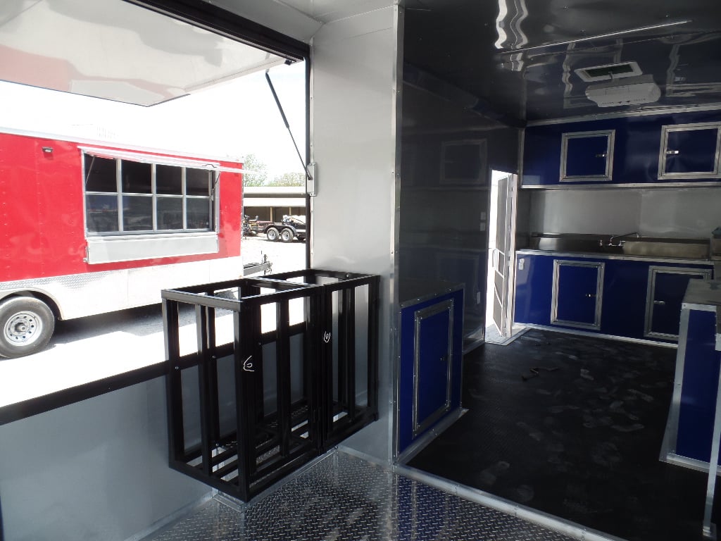 8.5' x 30' Goose-neck Cobalt Blue Food Concession Trailer