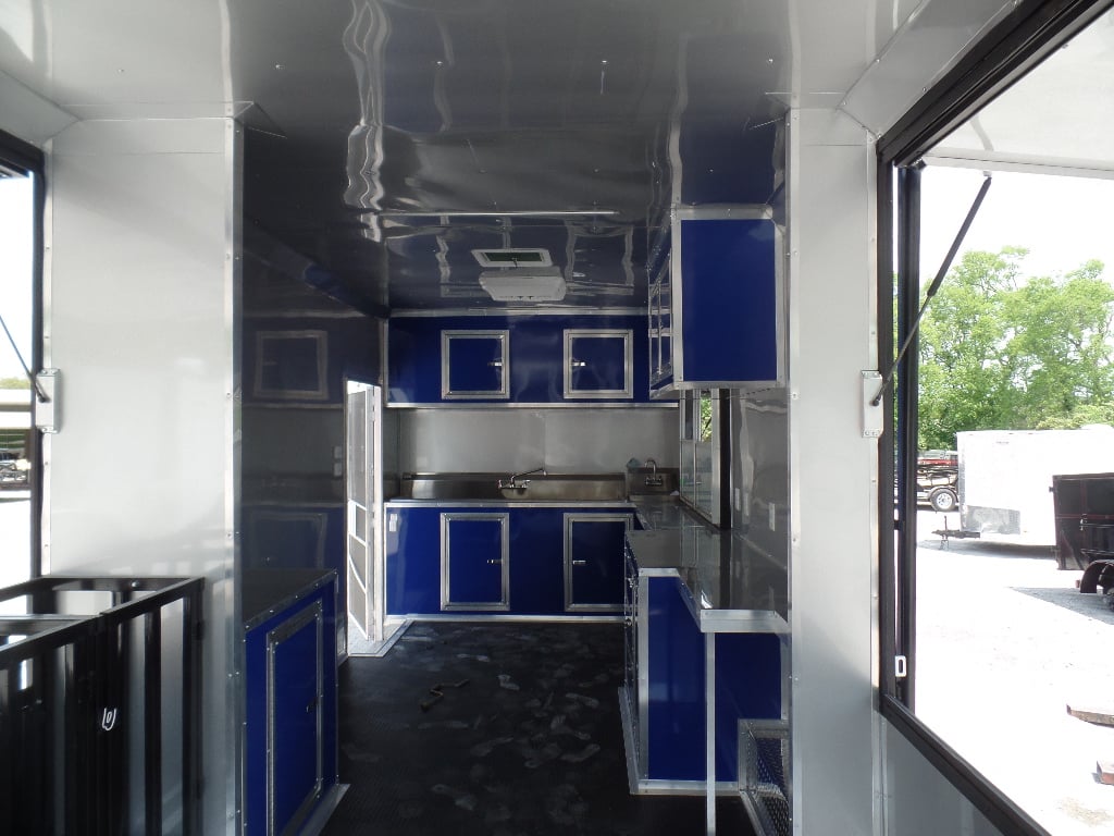 8.5' x 30' Goose-neck Cobalt Blue Food Concession Trailer