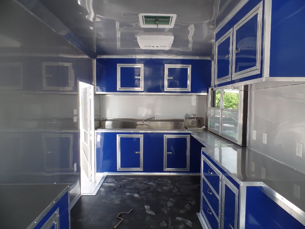 8.5' x 30' Goose-neck Cobalt Blue Food Concession Trailer