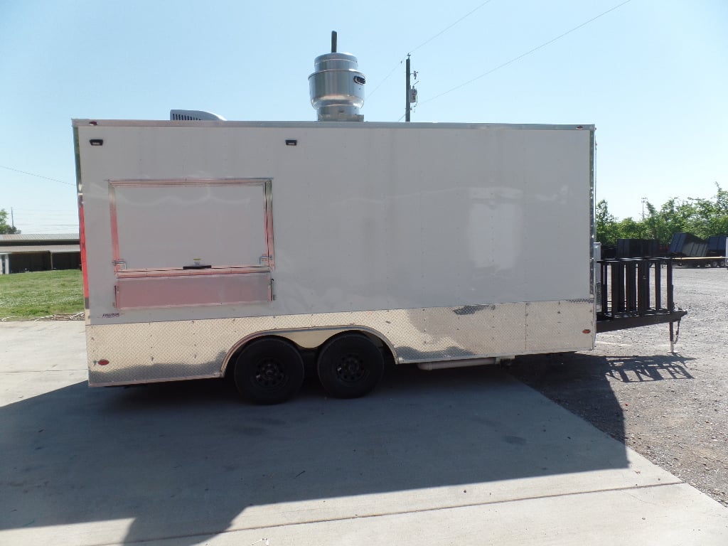 8.5' x 18' Concession White Event Food Catering Trailer