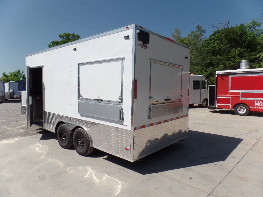 8.5' x 18' Concession White Event Food Catering Trailer