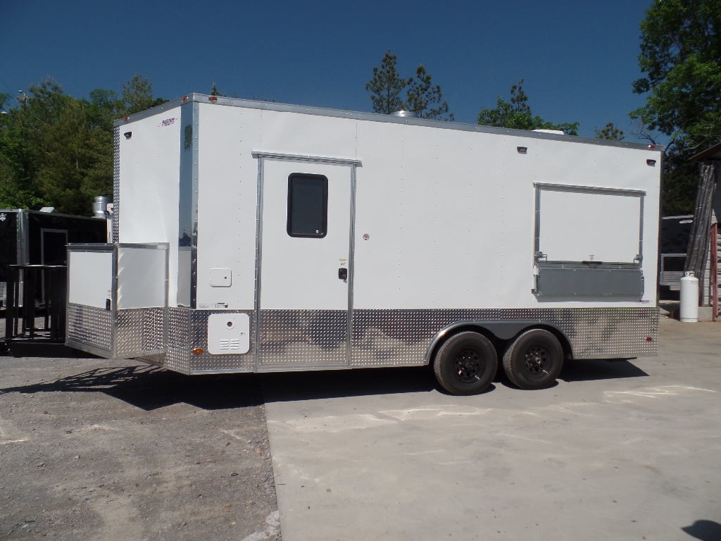 8.5' x 18' Concession White Event Food Catering Trailer