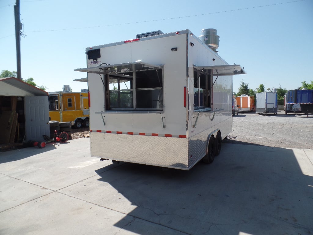 8.5' x 18' Concession White Event Food Catering Trailer