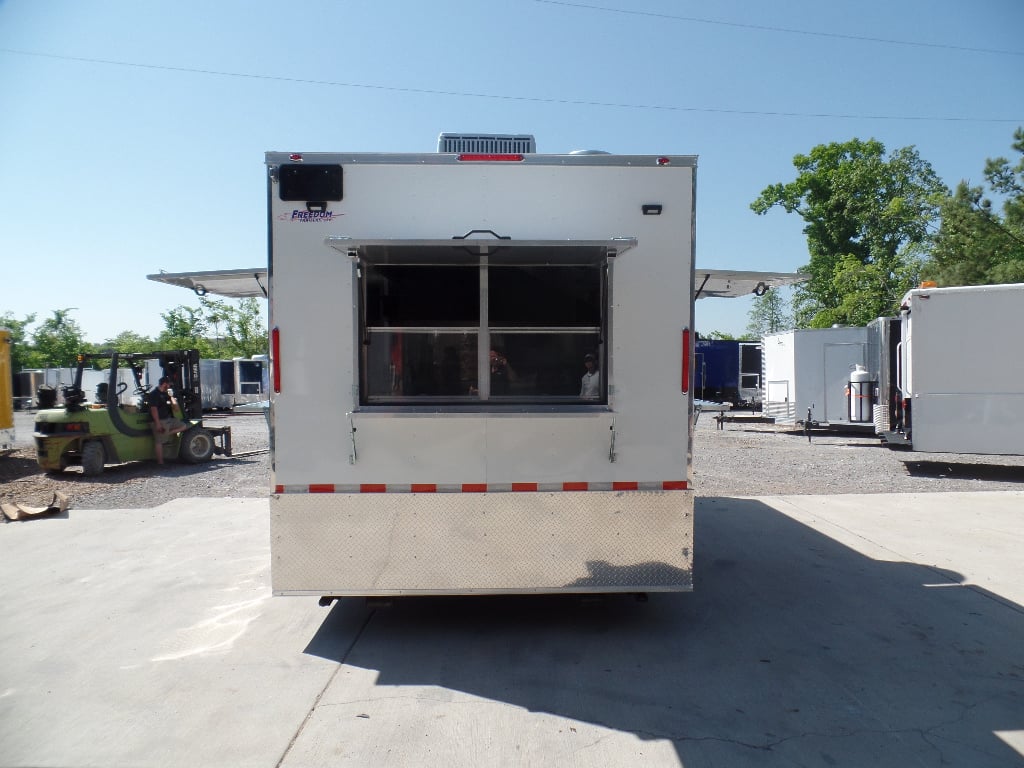 8.5' x 18' Concession White Event Food Catering Trailer