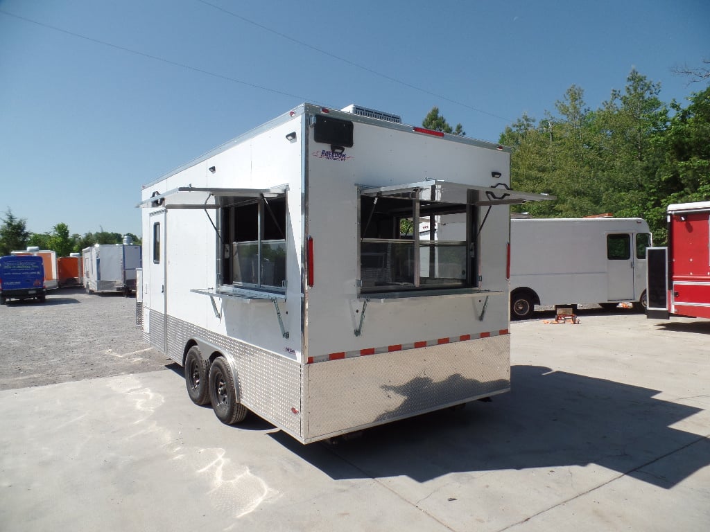 8.5' x 18' Concession White Event Food Catering Trailer