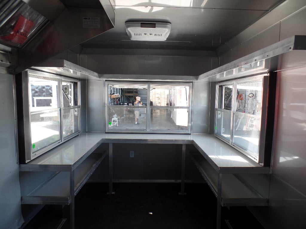 8.5' x 18' Concession White Event Food Catering Trailer