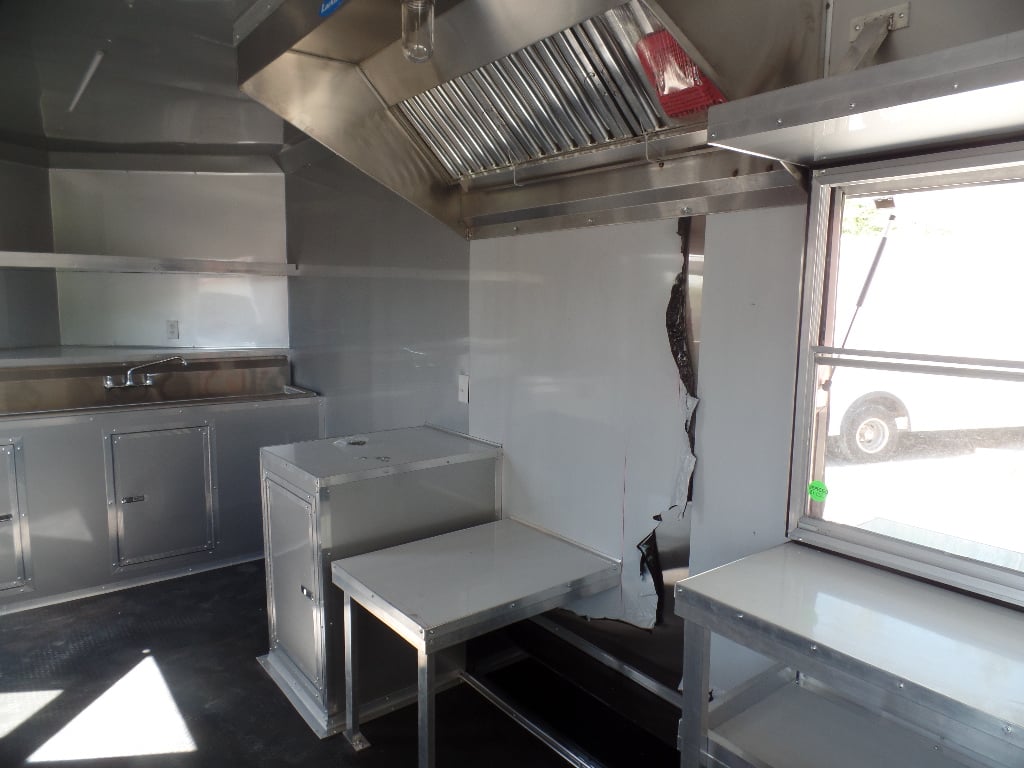 8.5' x 18' Concession White Event Food Catering Trailer