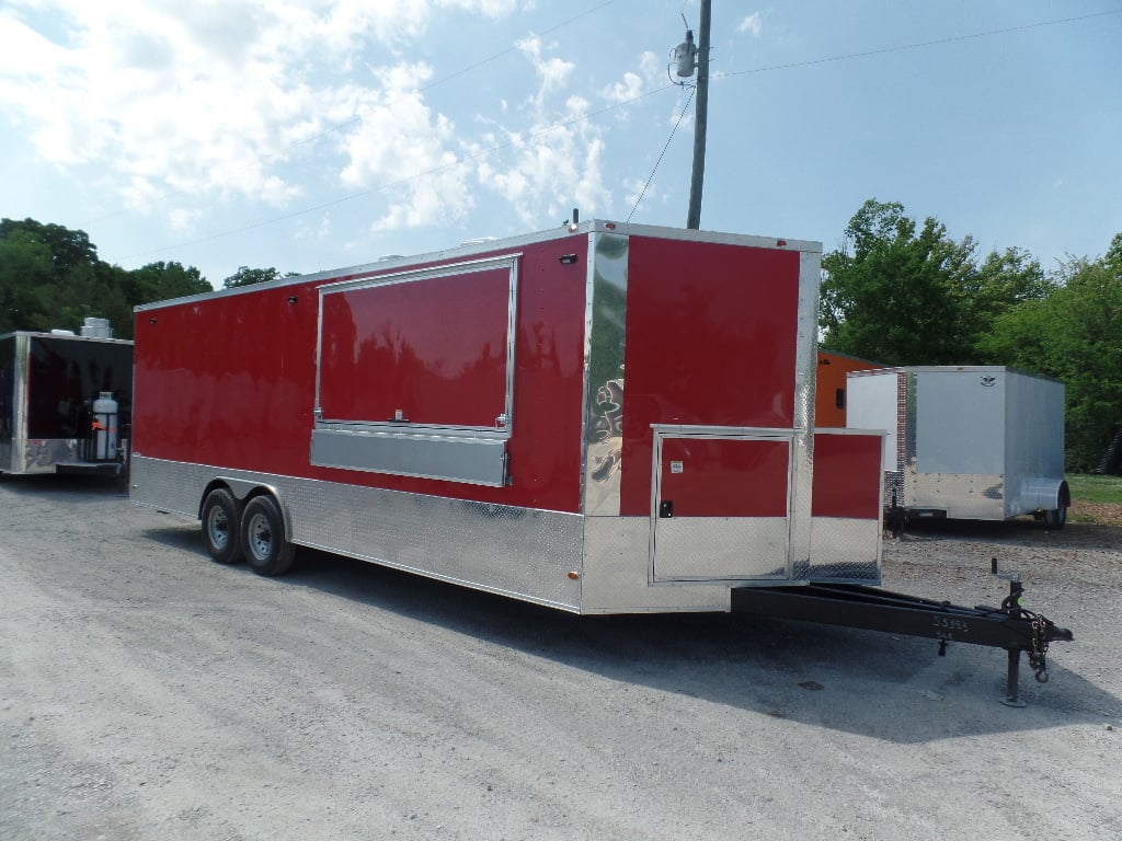 8.5' x 24' Concession Food Red Trailer