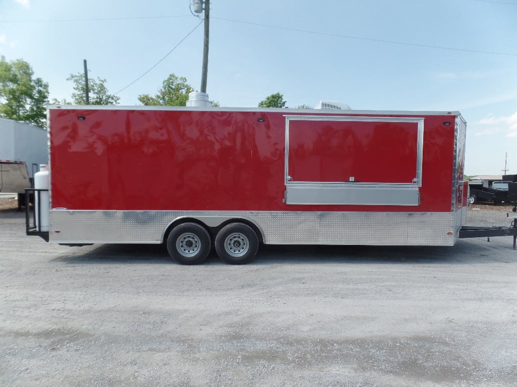 8.5' x 24' Concession Food Red Trailer