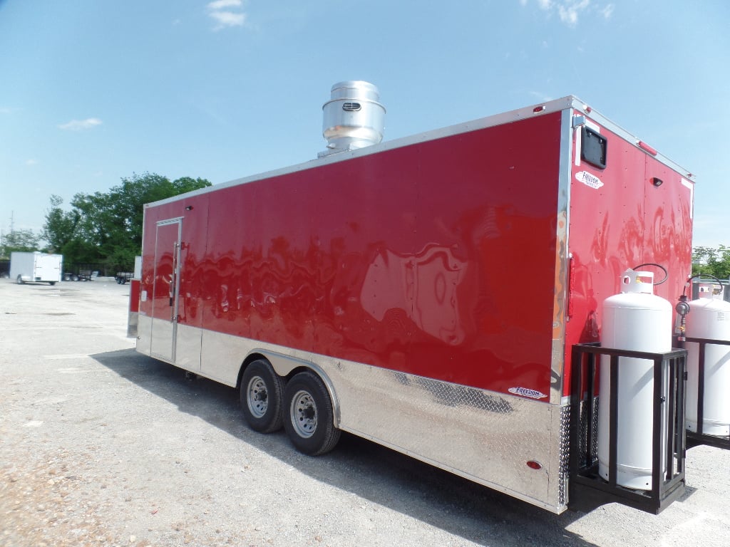 8.5' x 24' Concession Food Red Trailer