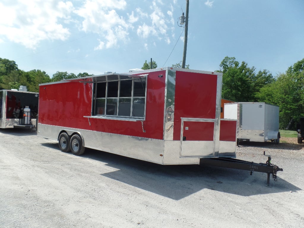 8.5' x 24' Concession Food Red Trailer