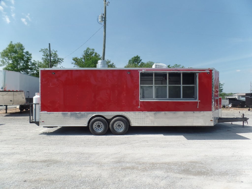 8.5' x 24' Concession Food Red Trailer