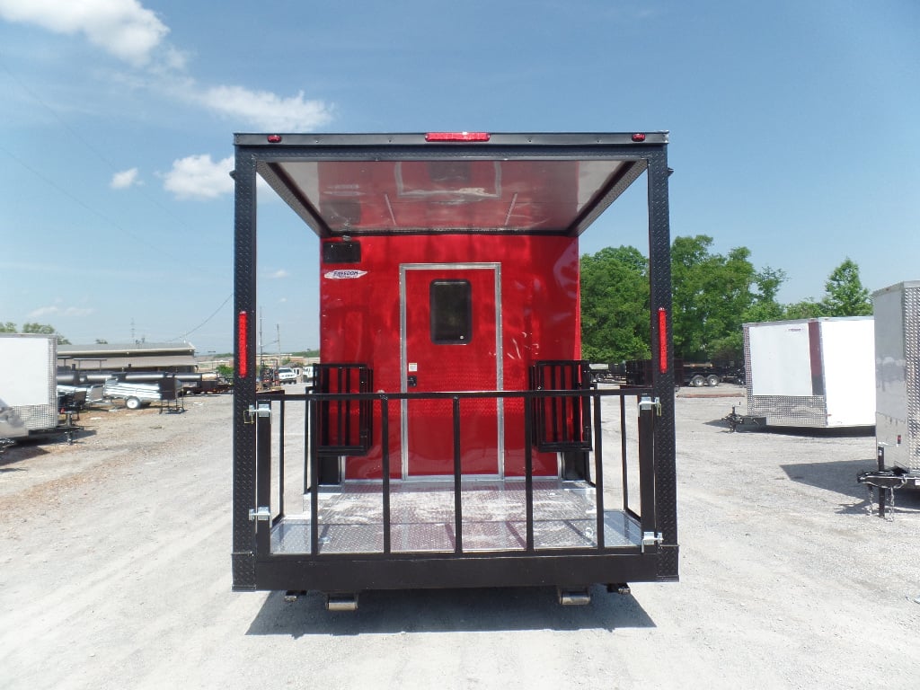 8.5' x 26' Red BBQ Event Catering Concession Food Trailer