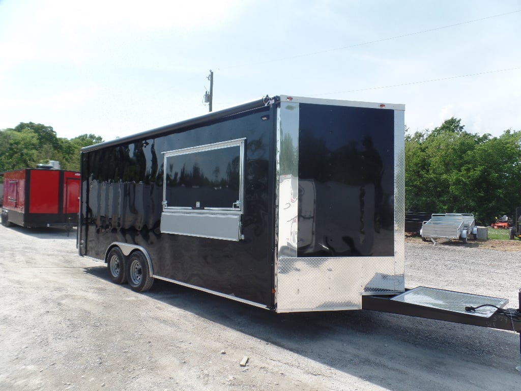 8.5' x 20' Black Concession Food Trailer With Appliances