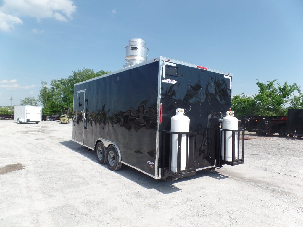 8.5' x 20' Black Concession Food Trailer With Appliances