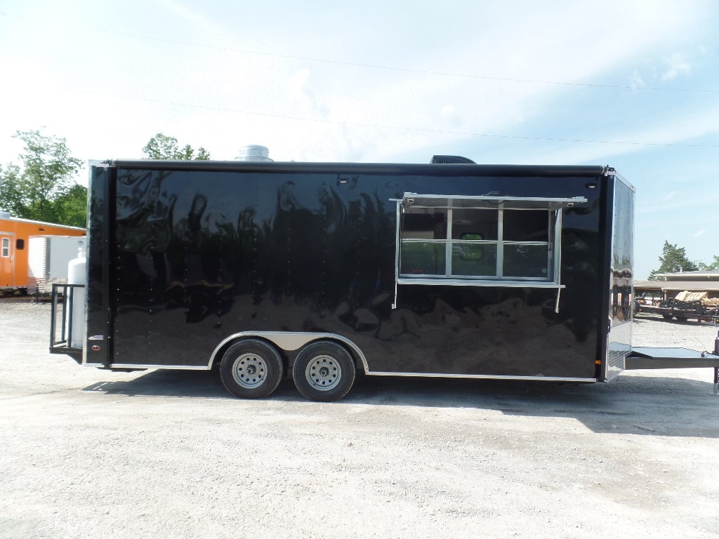 8.5' x 20' Black Concession Food Trailer With Appliances