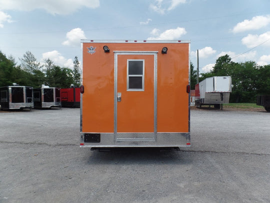 8.5' x 16' Orange Concession Food Trailer With Appliances