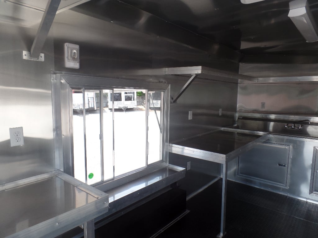 8.5' x 16' Orange Food Catering Event Concession Trailer