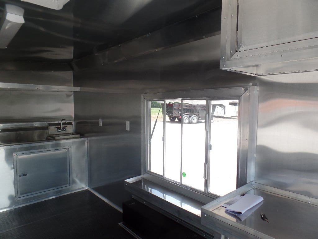 8.5' x 16' Orange Food Catering Event Concession Trailer