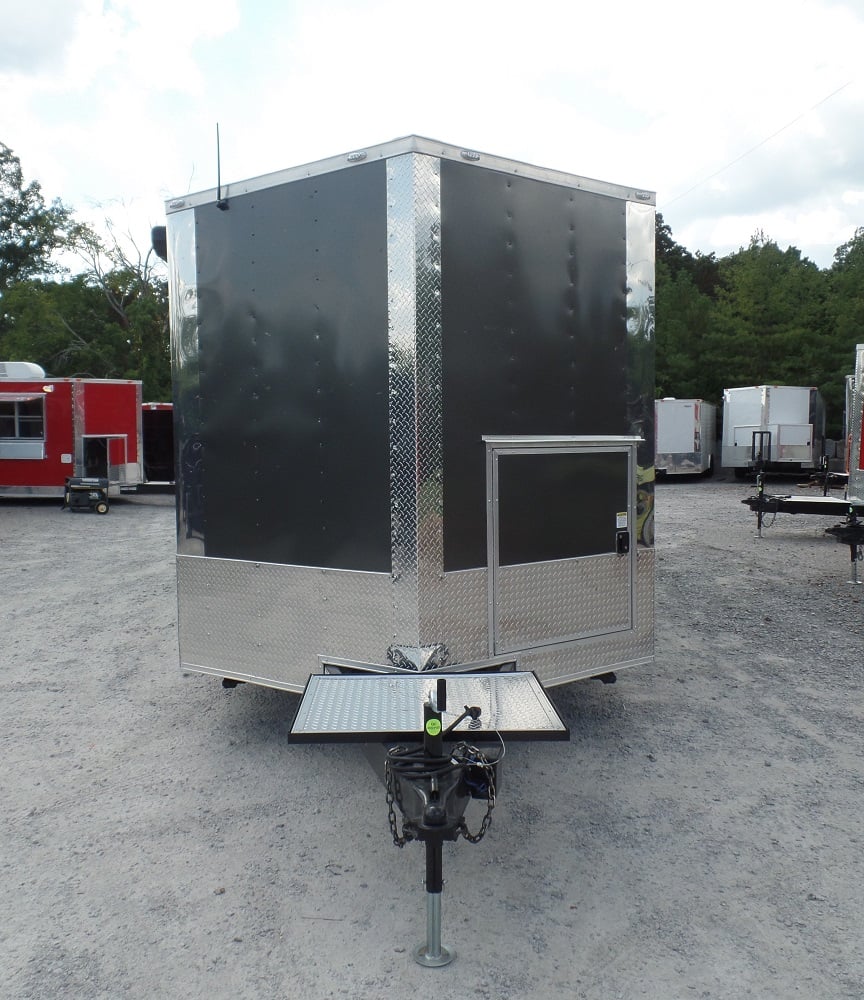 8.5' x 22' Concession Food Trailer Grey/Green Event Catering