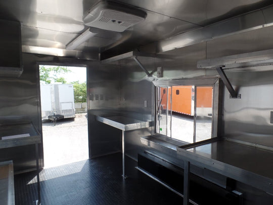 8.5' x 16' Orange Food Catering Event Concession Trailer