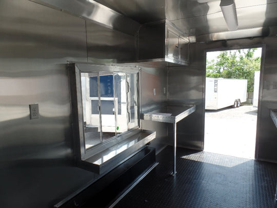 8.5' x 16' Orange Food Catering Event Concession Trailer