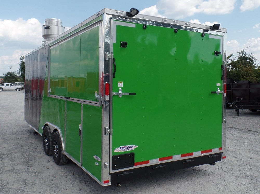 8.5' x 22' Concession Food Trailer Grey/Green Event Catering