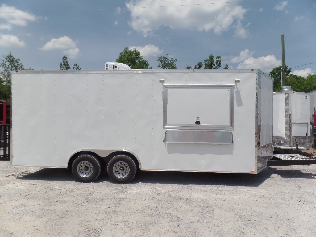 8.5' x 20' White Concession Food Trailer