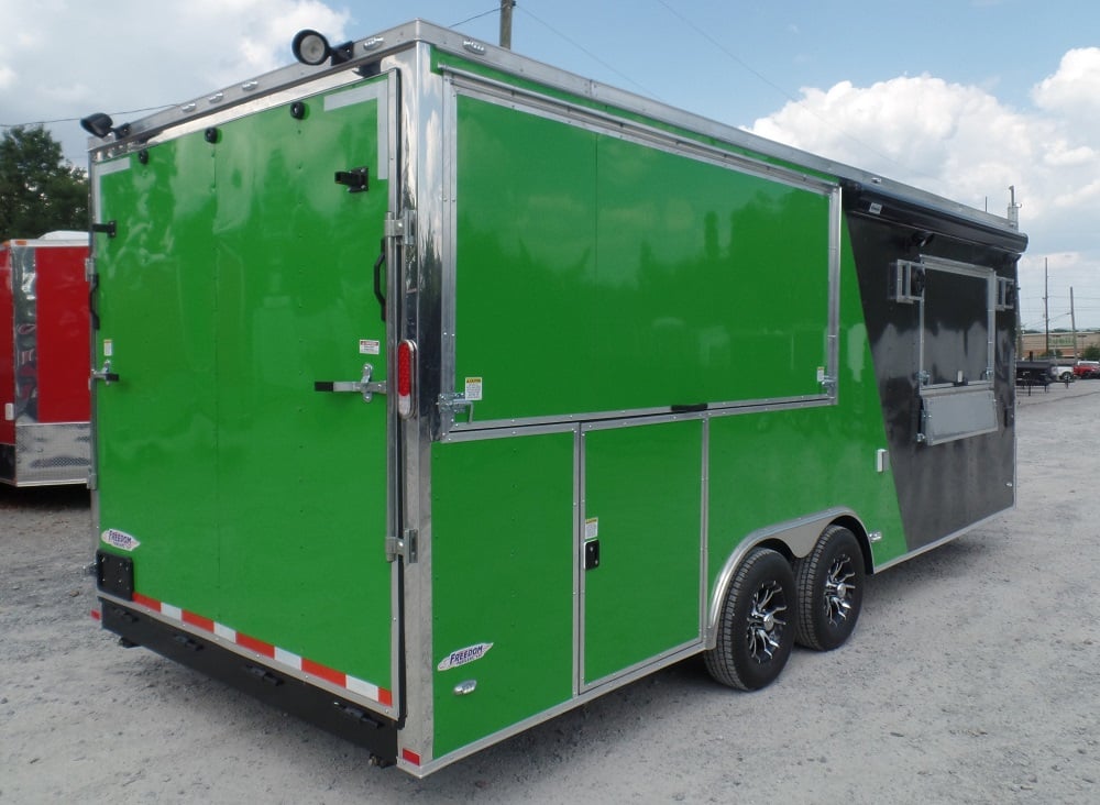 8.5' x 22' Concession Food Trailer Grey/Green Event Catering