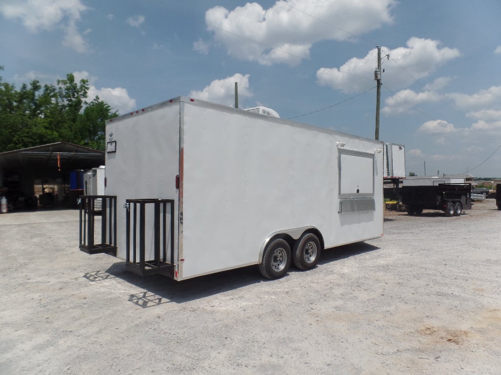 8.5' x 20' White Concession Food Trailer