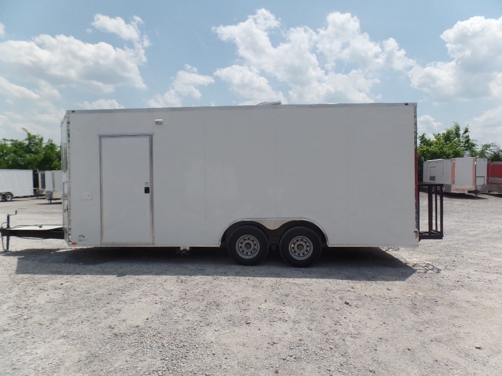 8.5' x 20' White Concession Food Trailer