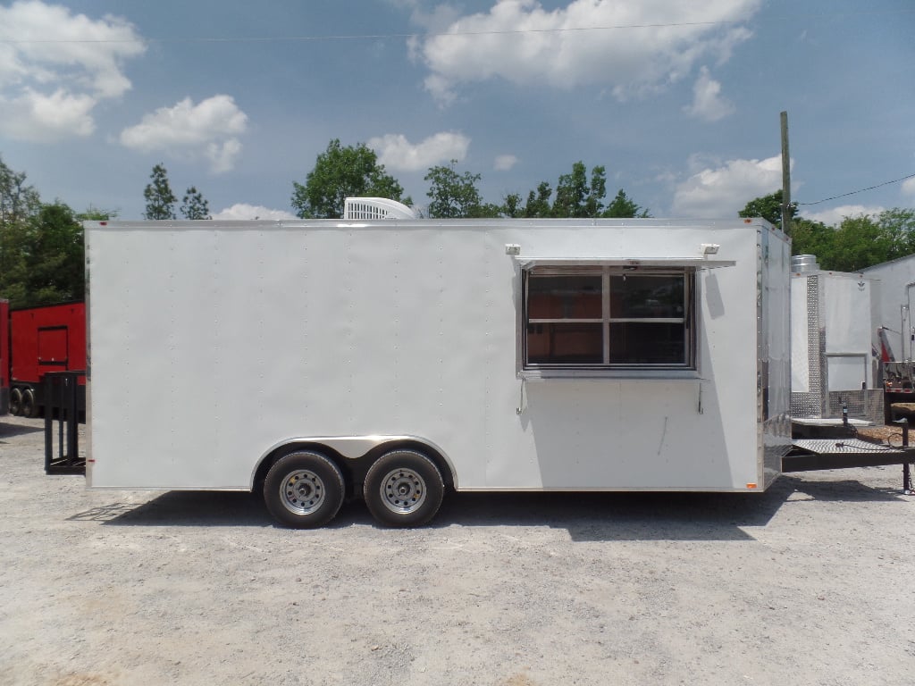 8.5' x 20' White Concession Food Trailer