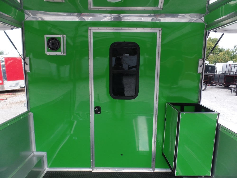 8.5' x 22' Concession Food Trailer Grey/Green Event Catering