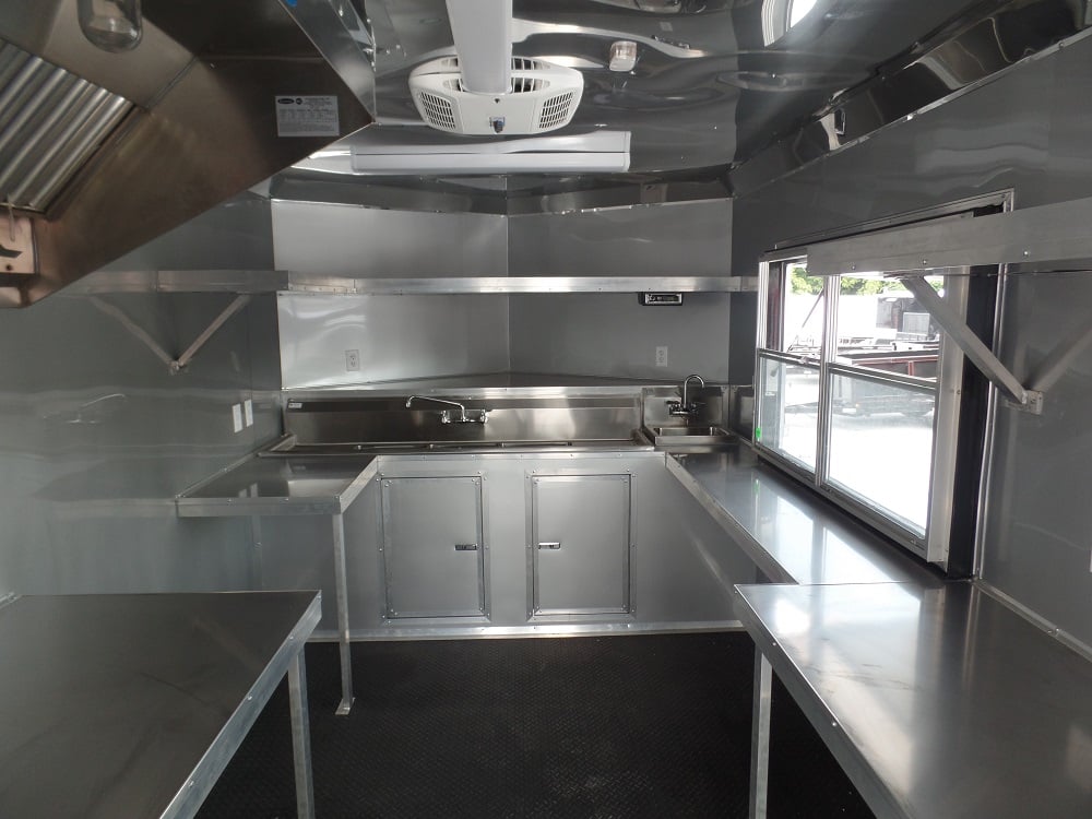 8.5' x 22' Concession Food Trailer Grey/Green Event Catering