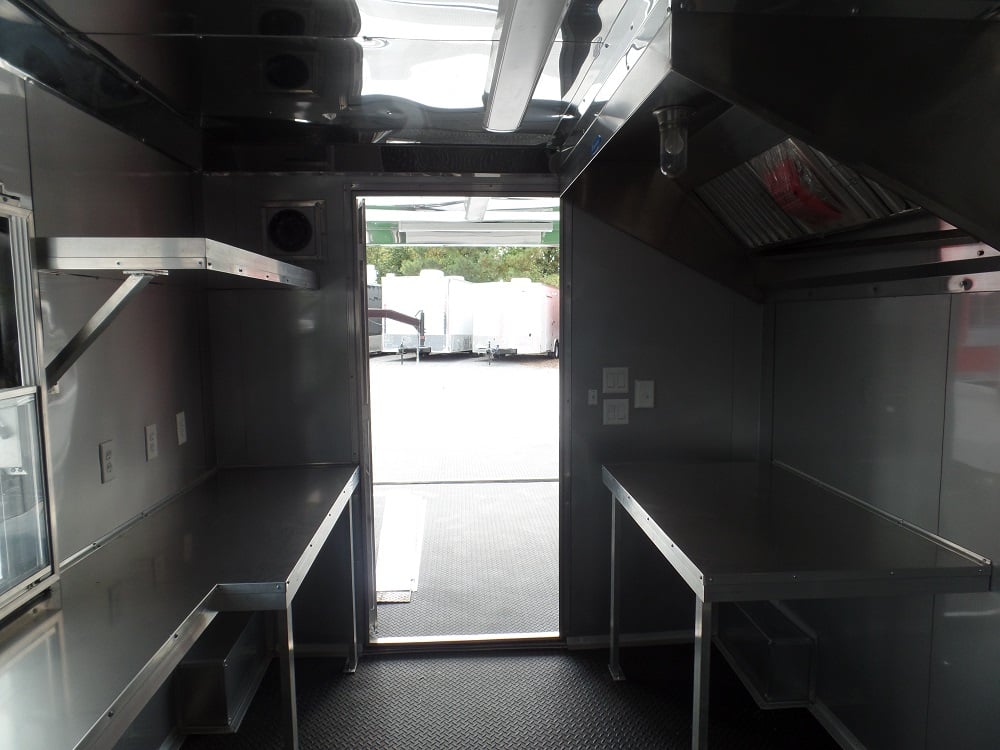 8.5' x 22' Concession Food Trailer Grey/Green Event Catering