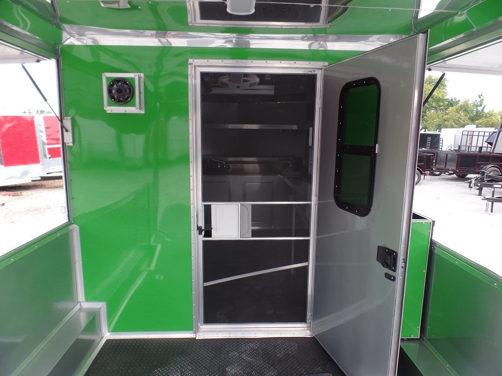 8.5' x 22' Concession Food Trailer Grey/Green Event Catering