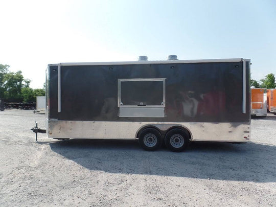 8.5' x 22' Concession Med. Charcoal Grey Food Catering Event Trailer - SLE Equipment - 2