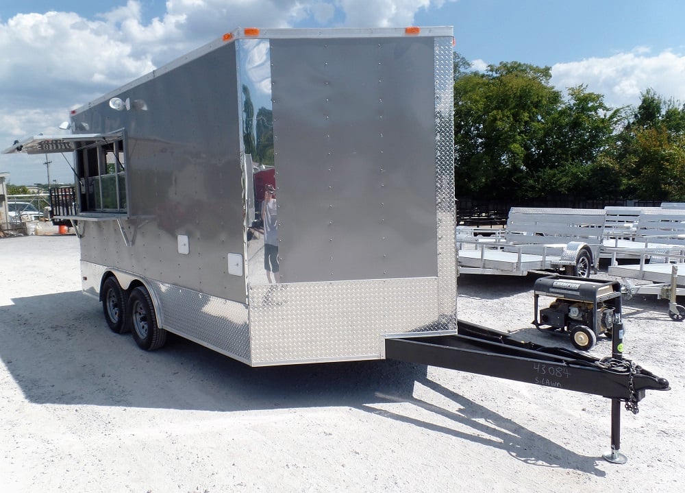 8.5' x 14' Concession Food Trailer Light Pewter Event Catering